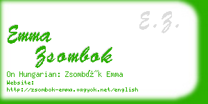 emma zsombok business card